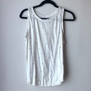 Ann Taylor LOFT Sleeveless White Top with Hearts